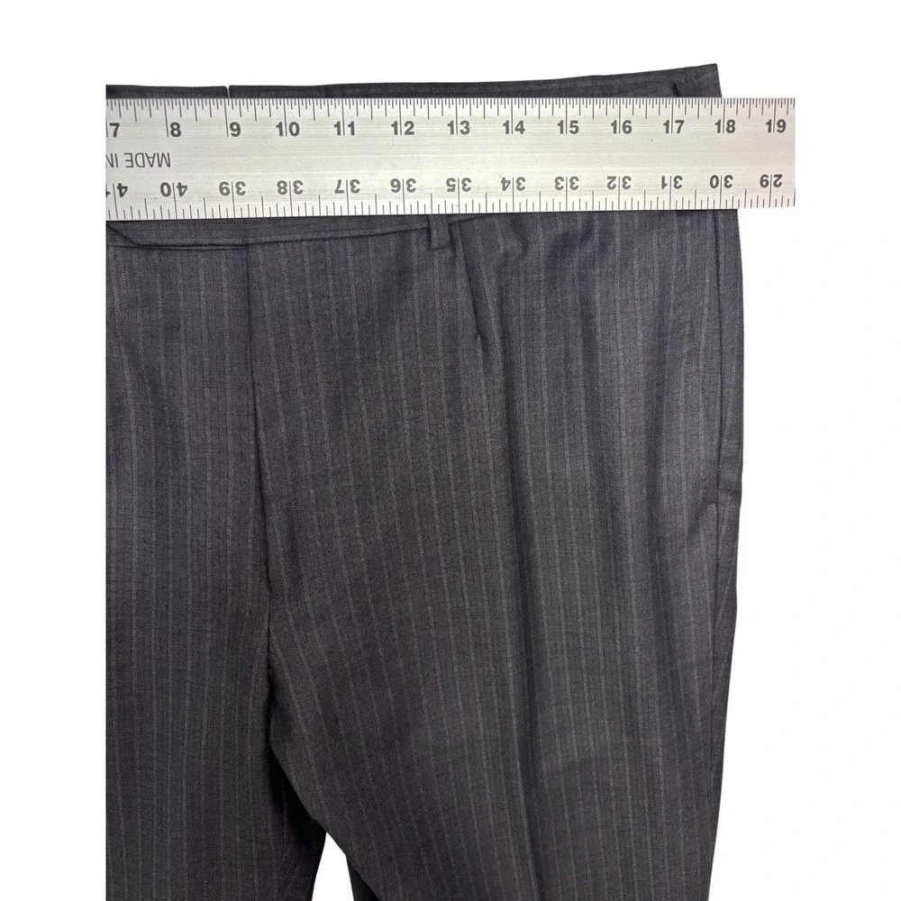 Ermenegildo Zegna 52 42S 36x28 Gray Stripe 2pc Pant Suit Italy Mila Fit Wool